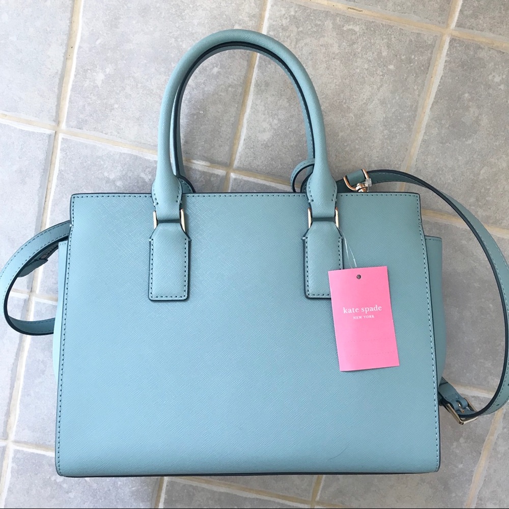 KATE SPADE MEDIUM SATCHEL SEASIDE BLUE CROSSBODY - Picture 3 of 7